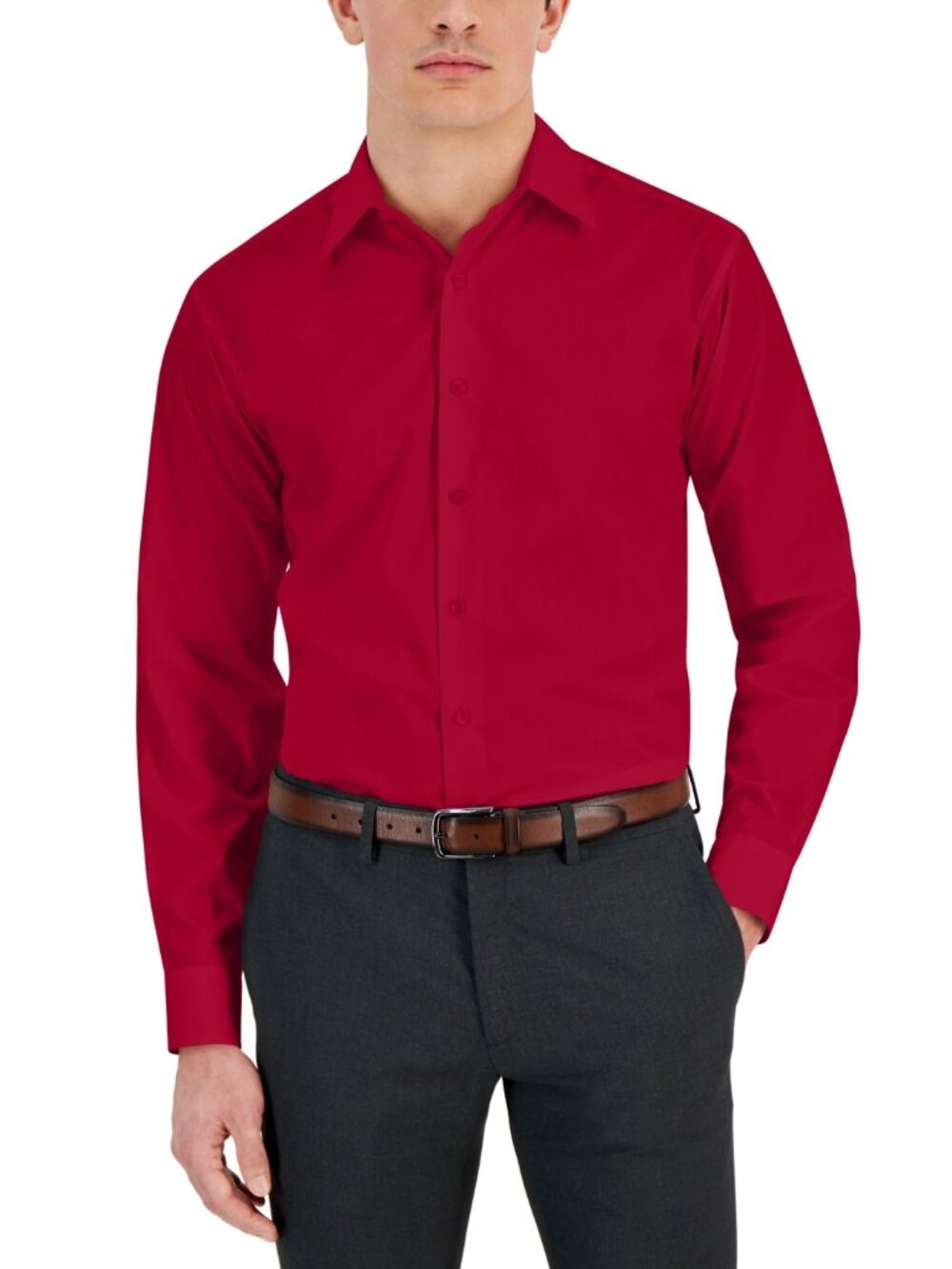 Club Room Men's Regular-Fit Dress Shirt, Created for Macy's - Jester Red NWT